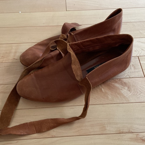 Silvestri 100% leather shoes with tie, made in Italy size 37 (7US) - Picture 3 of 5